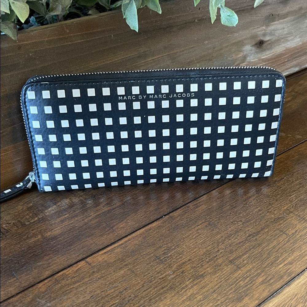 Marc By Marc Jacobs Black and White Checkered Wallet